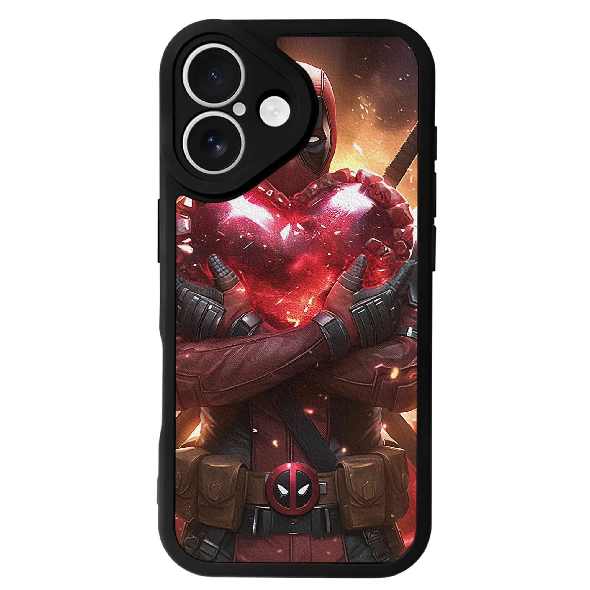 （画像用） Deadpool デッドプール 【iPhone 16シリーズ対応】シリコンスマホケース（レザー調） 材質：シリコン